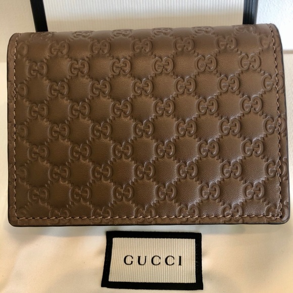Gucci Handbags - Brand New Card Wallet: Tan Micro Leather